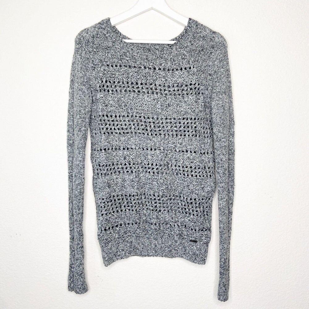 Abercrombie & Fitch Gray Open Knit Sweater Sz XS - Picture 1 of 7